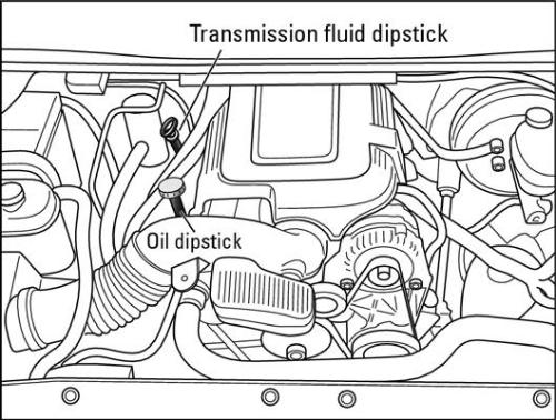 How is oil level checked in a car?
